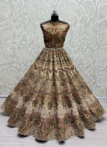 Collection exclusive de vêtements de soirée modernes pour mariage Lehenga Choli Navratri anti-rides en velours perlé pour femme - Product Image 5