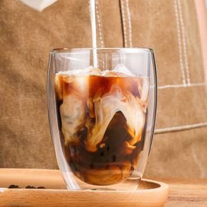 Bol à thé en verre résistant à la chaleur pour la maison, tasse à thé transparente à double paroi pour thé, lait, jus - Product Image 1