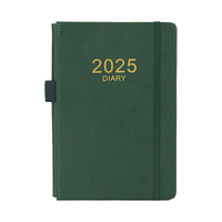 Agenda 2025 en cuir PU A5, planificateur mensuel et hebdomadaire, agenda personnalisé, vente en gros, 365 jours