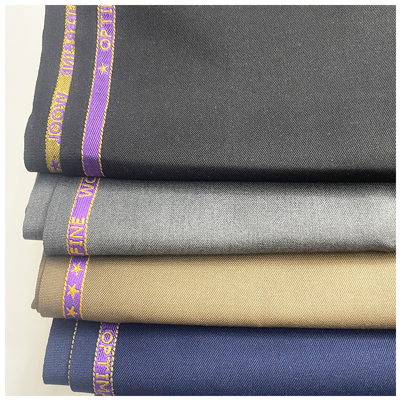 Cashmere Wool TR Suit Fabric Men's Suiting Materials Customized Woven Elastic Fabric Jacket Trousers Dress Fabric Plain Dyed