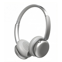 Casque sans fil supra-auriculaire avec coussinets en maille respirante, rembourrage anti-pression, autonomie de 40 heures, interrupteur rotatif, idéal pour le travail de bureau décontracté