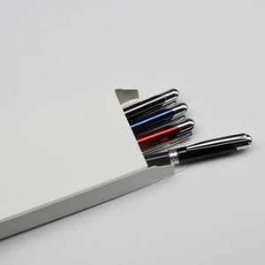 Slim Anodized Aluminum Twist Metal <b>Ballpoint</b> <b>Pen</b> With Spiral Silver Decor Ring Rotating Executive Signature <b>Pen</b> - Product Image 6