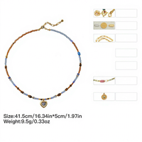 Collier classique rétro en pierres naturelles, plaqué or 18 carats, en acier inoxydable, pierres précieuses, style tendance pour mariage