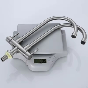 Enkele Keukenkraan Met Pull-Down Filtersproeier Dubbele Handgreep Roestvrijstalen Gootsteenkraan - Product Image 6