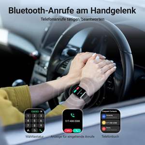 Montre intelligente unisexe 1.85 pouces Fitness Tracker 100 + Modes sportifs Moniteur de fréquence cardiaque/SpO2/sommeil IP68 boîtier en alliage étanche en silicone - Product Image 2