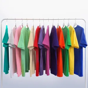 2200gsm O-Neck Cotton Tee Tshirts Men's Summer Clothing T-shirts Custom OEM Graphic Print Plain Blank T Shirt For Men