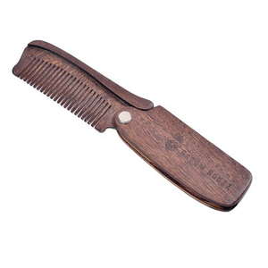 Peine Plegable para Barba de <span class=keywords><strong>Madera</strong></span> Oscura para Hombre, Peine de Aseo de <span class=keywords><strong>Madera</strong></span> Natural con Bisagra de Metal, Antiestático para Barba y Cabello - Product Image 6
