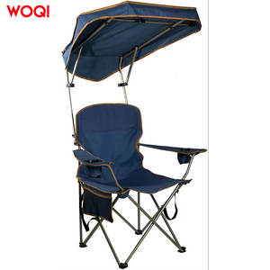 Silla Plegable para Exteriores Woqi, Color Azul Marino, Marco de Aluminio, Tela de Poliéster, Uso en Jardín, Ligera, Portátil, con Parasol - Product Image 5