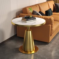 Mesa de Centro Moderna de Lujo con Panel de Piedra y Base Pulida para Habitaciones de Hotel, Oficinas de Ventas y Salas de Exhibición
