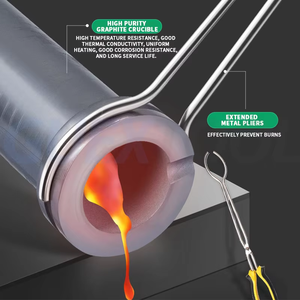 Four de fusion à haute température Capacité de chauffage numérique de raffinage de métaux précieux Machine de four de fusion d'o - Product Image 4