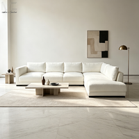 Canapé d'angle moderne blanc pour salon, canapé contemporain avec chaise longue à droite et coussins de dossier rembourrés