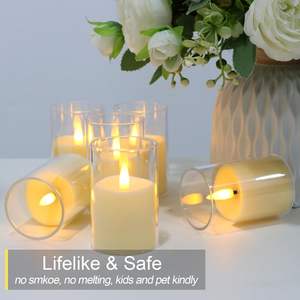 ชุดเทียน LED 3 ชิ้น ตกแต่งบ้าน สีขาว ทำจากพลาสติก ABS ใช้แบตเตอรี่ ให้แสงกะพริบเหมือนเปลวไฟจริง 3 มิติ สำหรับคริสต์มาสและวันเกิด - Product Image 3
