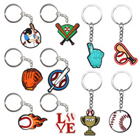 Porte-clés de la série Baseball, accessoires de boutique, porte-clés de rugby, porte-clés DIY personnalisé en plastique souple pour sacs et accessoires de voiture