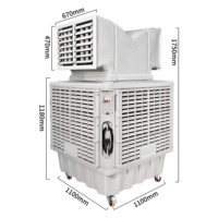 Refroidisseur d'air sur pied avec télécommande |   Ventilateur de climatisation évaporative portable pour salon et chambre à coucher