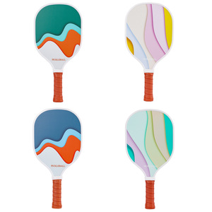 Juego de palas de pickleball con diseño colorido, mango antideslizante, equipo deportivo para exteriores - Product Image 1