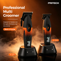 Ensemble de tondeuse et de coupe-cheveux professionnels PRITECH, corps en alliage de zinc, 9000 tr/min, kit de toilettage pour barbier, affichage LED