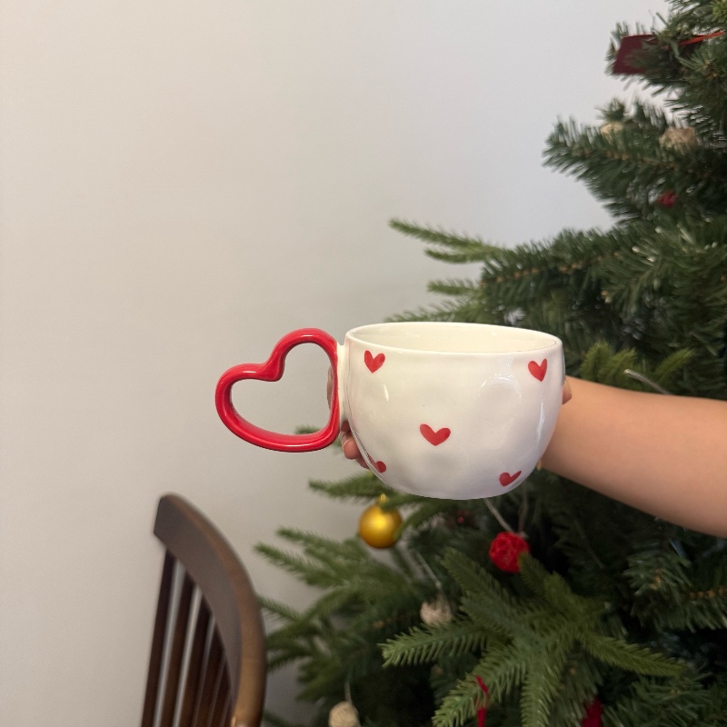 Tazza singola cuore rosso