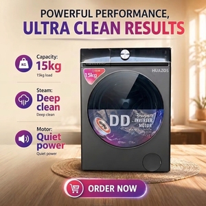 <span class=keywords><strong>Lavadora</strong></span> de Carga Frontal HUAZOS de 15 kg con Tambor de Acero Inoxidable, Pantalla <span class=keywords><strong>Digital</strong></span> a Color y Tecnología <span class=keywords><strong>Inverter</strong></span> - Product Image 1