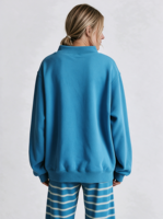 Sweat-shirt oversize pour femme à col montant en viscose avec imprimé 3D en relief, pull en molleton de coton, haut décontracté
