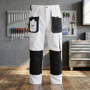 Pantalon de travail unisexe personnalisé, durable, avec motifs en relief, multi-poches, respirant, en coton et polyester, confortable - Product Image 4
