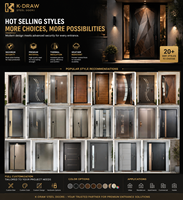 Portes en acier K-Draw, porte d'entrée moderne de luxe, porte de sécurité en acier inoxydable pour villa, fournisseur mondial