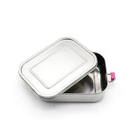 Nouveau récipient à bento en métal pour le petit-déjeuner, boîte à lunch en acier inoxydable, boîte à bento