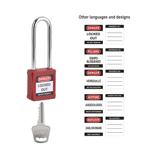 Elecpopular Industrial Non Conductive Nylon Body 76mm <strong>Long</strong> Label Lockout <strong>Padlock</strong> Steel <strong>Shackle</strong> Master Key Safety <strong>Padlock</strong> - Product Image 2