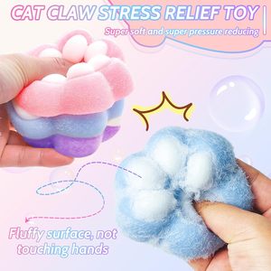 Soft Silicone <b>Plush</b> <b>Cat</b> Paw Squeeze Toy Essential Stress Relief Gift for Children's Party - Product Image 5