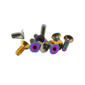 Tornillos Autorroscantes de <span class=keywords><strong>Cabeza</strong></span> <span class=keywords><strong>Avellanada</strong></span> M2 M3 M4 en Oro/Arcoíris, Tornillos de Titanio Gr5 con Anodizado Arcoíris y Bloqueo Hexagonal <span class=keywords><strong>Allen</strong></span> - Product Image 1