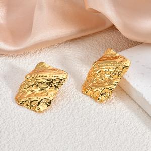 ต่างหูแบบติดหูทรงเรขาคณิต ดีไซน์วินเทจ ชุบทอง 18K คุณภาพสูง งานใหม่ นำเข้าจากต่างประเทศ วัสดุไทเทเนียมสตีล ไม่เป็นสนิม - Product Image 3