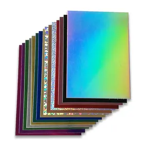 Papier cartonné holographique de spécialité de luxe personnalisé en feuille métallique 250GSM A4 10 feuilles/sac miroir métallique or papier carton