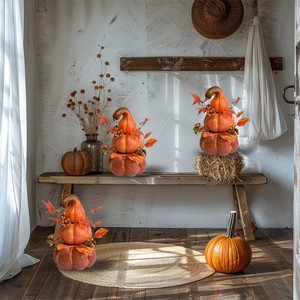 Foam Pumpkin Artificial Flower Bonsai Tabletop Ornament for Living Room Bar Shop Interior Halloween Christmas Scene Decoration - Product Image 4