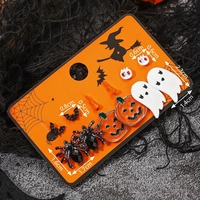 Meilleures ventes transfrontalières : Ensemble de boucles d'oreilles en alliage pour femmes, motifs dessin animé citrouille, chauve-souris, araignée, style Europe-Amérique, classique Halloween