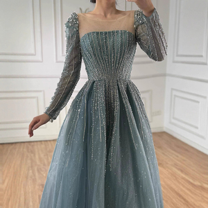 Serene Hill LA72991A Abito da Sera Turchese a Linea A con <span class=keywords><strong>Glitter</strong></span> e <span class=keywords><strong>Maniche</strong></span> <span class=keywords><strong>Lunghe</strong></span>, <span class=keywords><strong>Vestito</strong></span> Formale da Cerimonia per Donne 2025 - Product Image 3