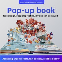 Livre en bois 3D pop-up avec pages escamotables, mécanisme interactif à rabats personnalisé, livre pour enfants or et argent, nouveauté