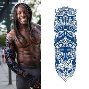 Realistische wasserdichte Semi Permanent Sleeve Tattoos für Männer Frauen Vollarm abdeckung Dunkelblau Langlebig <span class=keywords><strong>3</strong></span> Wochen für Körper gesicht - Product Image 3