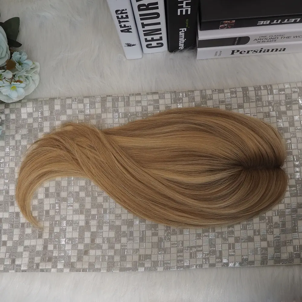 Harga Pabrik Grosir Kustom Kutikula Remy Rusia Puncak Rambut Manusia Selaras Toupee Wanita untuk Kecantikan
