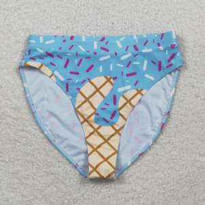 S0576 RTS Tenues d'été en coton pour femmes adultes, imprimé crème glacée bleue, vente en gros, vêtements pour femmes adultes, bas de tenue d'été - Product Image 1