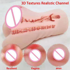 TPE Men Vagina Mastur bator Realistischer Einsatz Ejakulation <span class=keywords><strong>Masturbation</strong></span> gerät Zwei kanal iger Flugzeug becher - Product Image 5