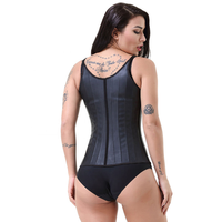 Corset amincissant Hourglass sous la poitrine, gilet de maintien pour l'entraînement, bretelles réglables, fermeture à 3 rangées de crochets sur le devant, style colombien