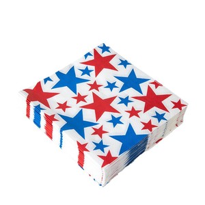 <span class=keywords><strong>Serviettes</strong></span> patriotiques rouges, blanches et bleues à motifs étoilés pour la fête de l'Indépendance des États-Unis, logo personnalisé, vente en gros d'usine - Product Image 4