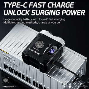 Mini <span class=keywords><strong>Afeitadora</strong></span> Eléctrica Estilo Mecha <span class=keywords><strong>para</strong></span> Hombre con Pantalla LED, Carga Rápida Tipo-C, Resistente al Agua IPX6, Maquinilla de Afeitar Portátil de Viaje - Product Image 4