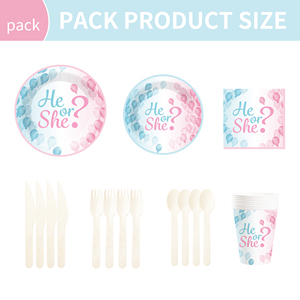 DAMAI Baby Shower Theme <b>Disposable</b> Dessert Dinner Paper Plates Cup Napkin with Boy or Girl Tableware Set for Party Supplies - Product Image 6