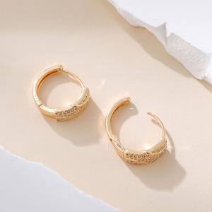 Luxueux haut de gamme mode Micro plein Zircon femmes boucles d'oreilles cerceau luxe cercle cuivre Vintage crochet d'oreille conception - Product Image 4