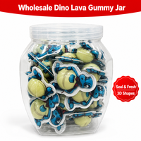 Halal Gummy Candy, zachte snoepjes, jelly candy, dinosaurus lava ballen met fruitvulling, fruit smaak burst jam gummy voor groothandel