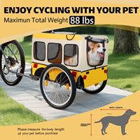 Remorque de vélo pliable pour animaux de compagnie, poussette pour animaux de compagnie, roues de 20 pouces, 2 portes, réflecteurs, cadre métallique, capacité de charge de 40 kg, grande remorque de vélo pour chien