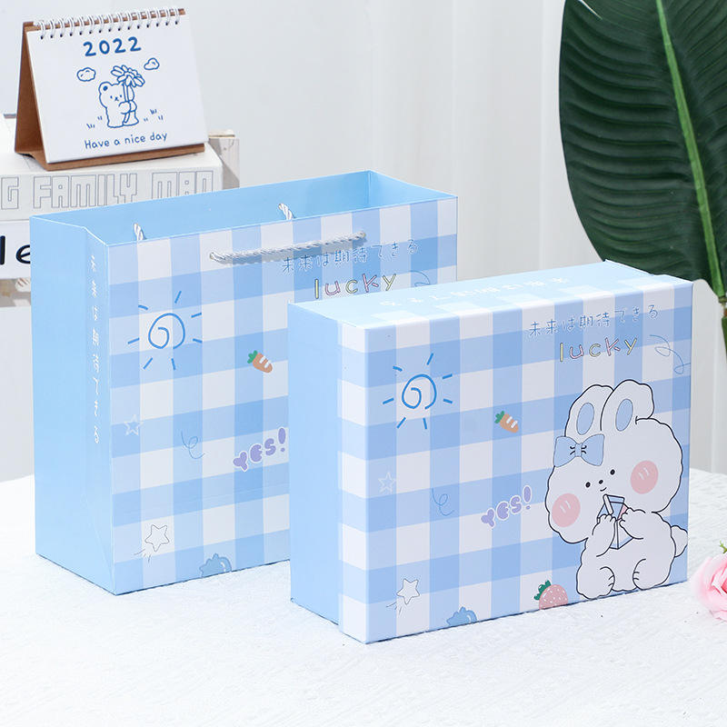 กล่องของขวัญการ์ตูนสีฟ้า (ถุงของขวัญ); ขนาดเล็ก20 x20x9cm