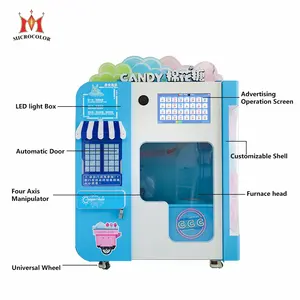 Candy Custom Vending Machine with Factory Price Sugar Cotton Candy Machine Maker for Mall Hot Sell Commercial Automatic Cotton