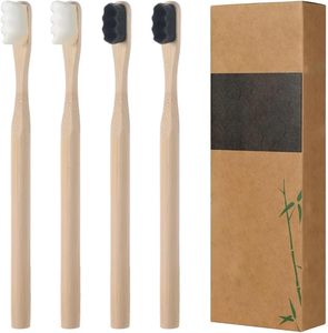 Cepillo de Dientes de Bambú con Cerdas Suaves de Carbón Vegetal para Adultos, Marca Privada, Ecológico, con Estuche, Juego de Cepillos de Dientes de Bambú para Niños - Product Image 1