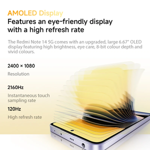 Versión Global <span class=keywords><strong>Redmi</strong></span> <span class=keywords><strong>Note</strong></span> 14 5G, Pantalla AMOLED de 6.67 Pulgadas y 120 Hz, Procesador Dimensity 7025 Ultra, Cámara de 108 MP, Batería de 5110 mAh, Teléfono Inteligente 5G de Bajo <span class=keywords><strong>Precio</strong></span> - Product Image 5